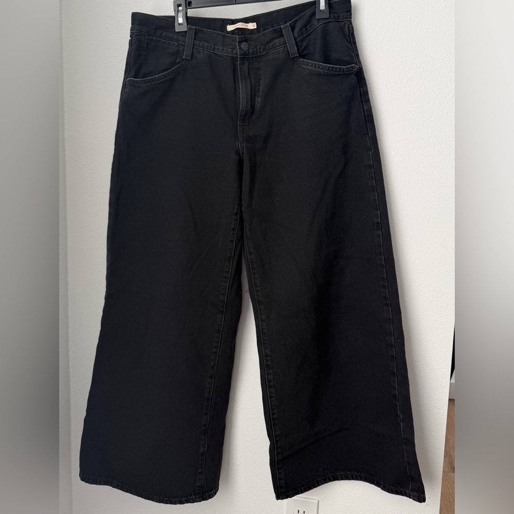 Levi's Black Wide Leg Flare Jeans